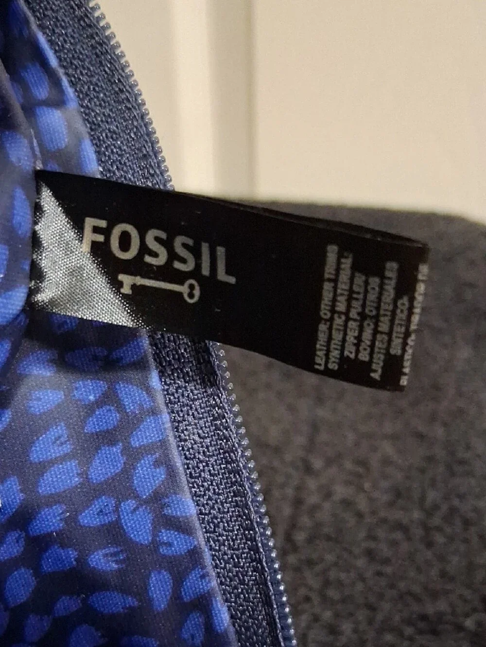 Fossil Chevron Multicolor Cosmetic Bag Pouch - Blue Trim
